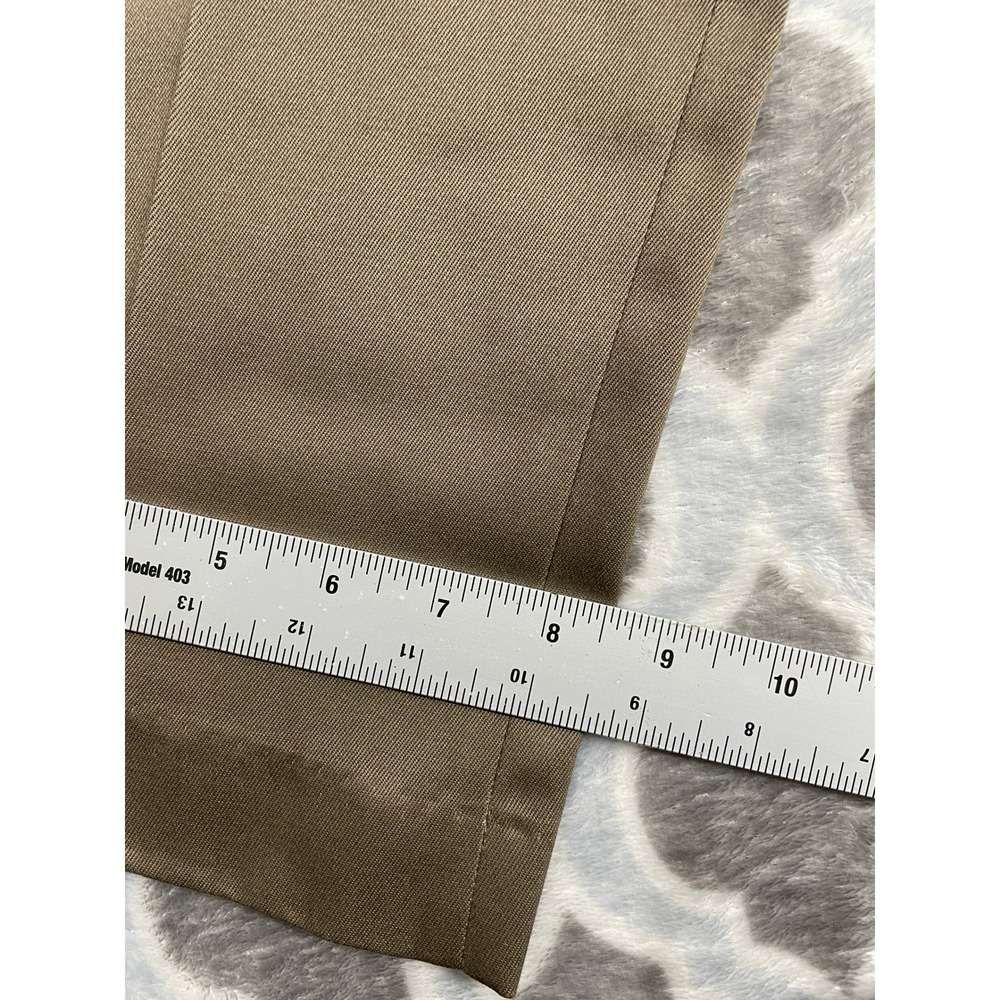 Perry Ellis Portfolio Dress Pants Mens 32x30 Brown Flat Front No Iron Cotton - Picture 6 of 11